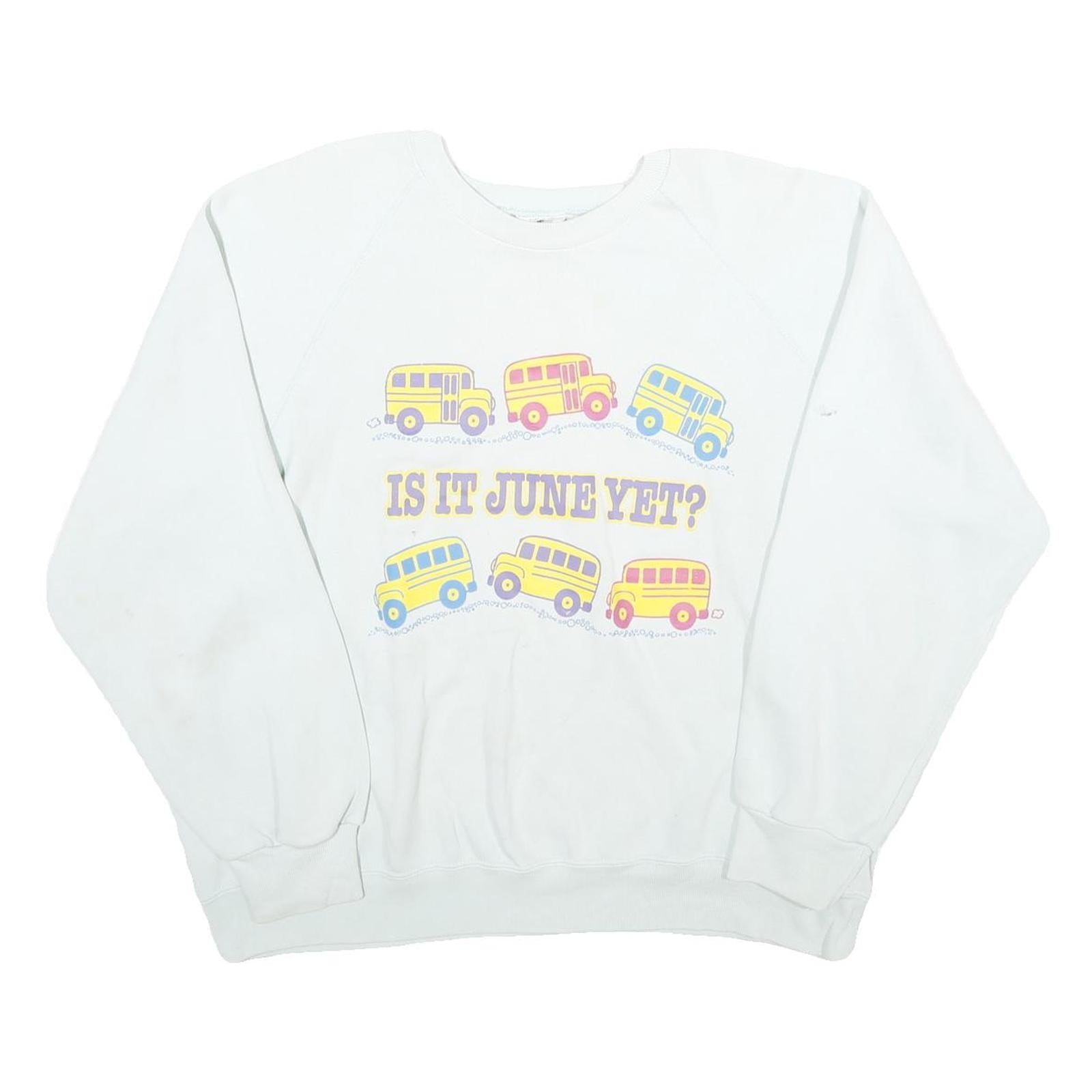 LEE Womens White Sweatshirt Is It June Yet Crew Neck 3XL Cotton Blend Pullover Refurbished - N/A refurbished available on Cerqular