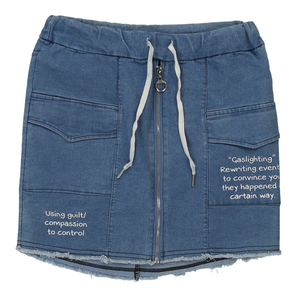 Unbranded Denim Skirt - Medium Blue Cotton Refurbished - Thrifted (note: this is a term often used to describe second- refurbished available on Cerqular