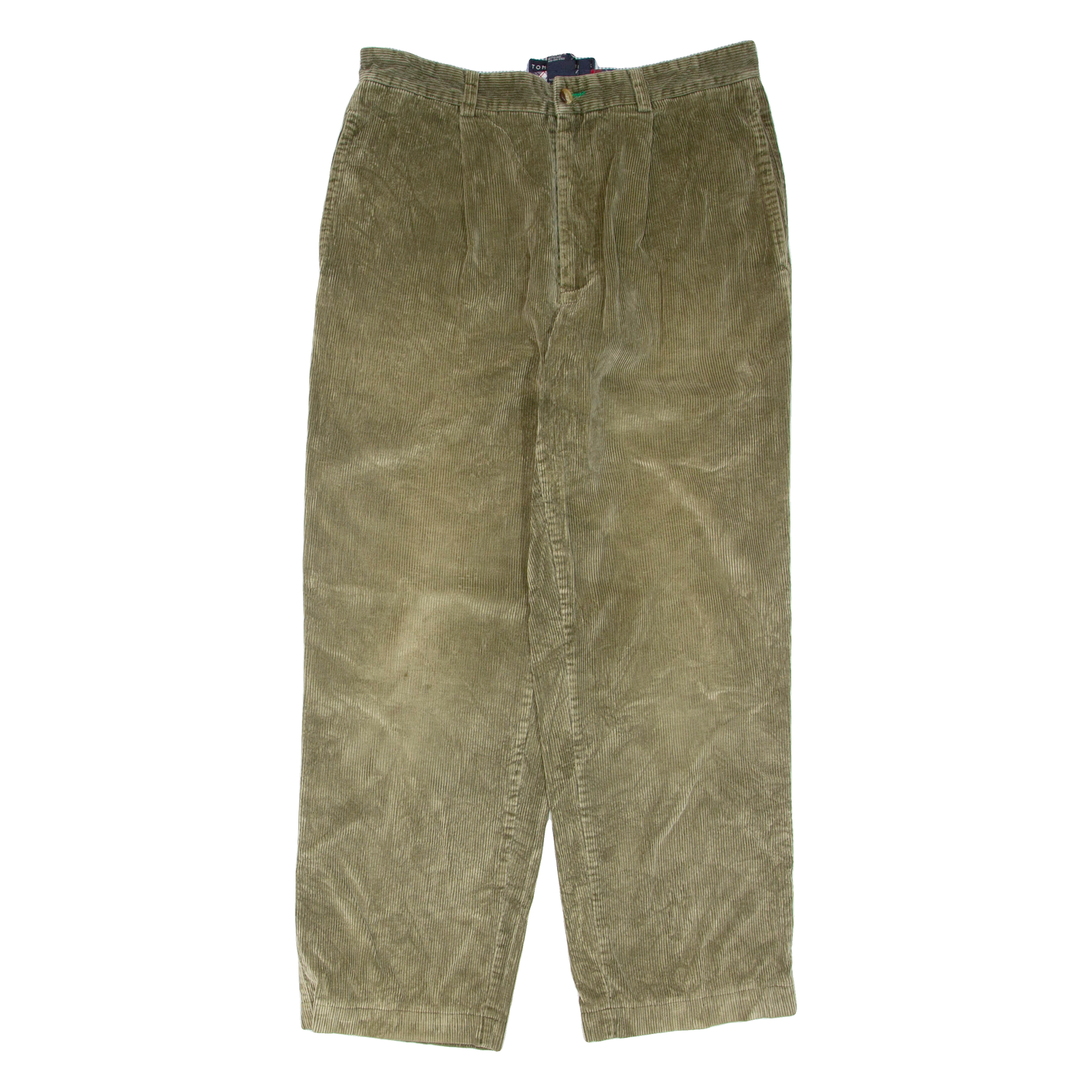 TOMMY HILFIGER Womens Corduroy Trousers Green Regular Tapered W32 L30 Refurbished - N/A refurbished available on Cerqular