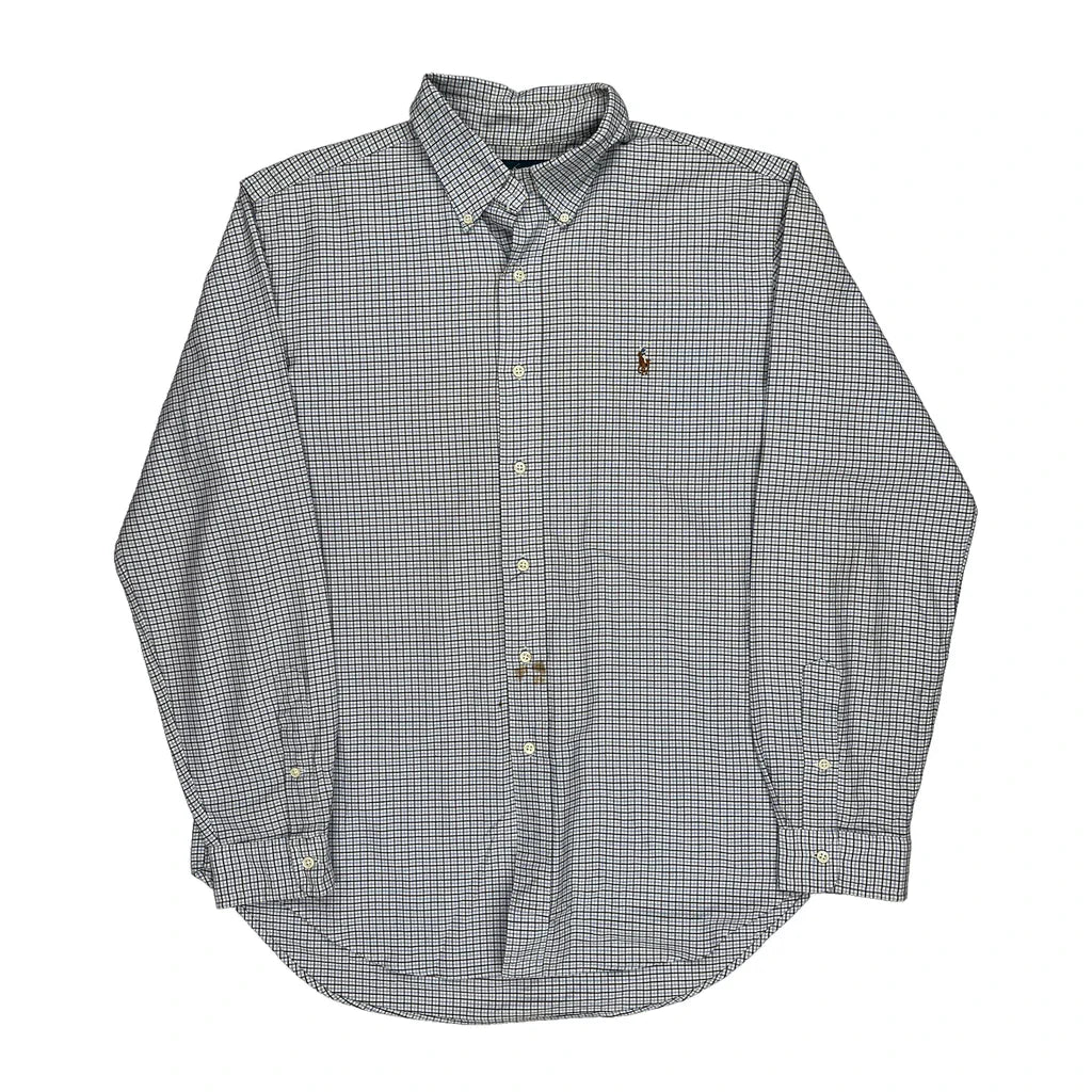 Ralph Lauren Checked Shirt - Large Blue Cotton Refurbished - Thrifted (note: this is a term often used to describe second- refurbished available on Cerqular