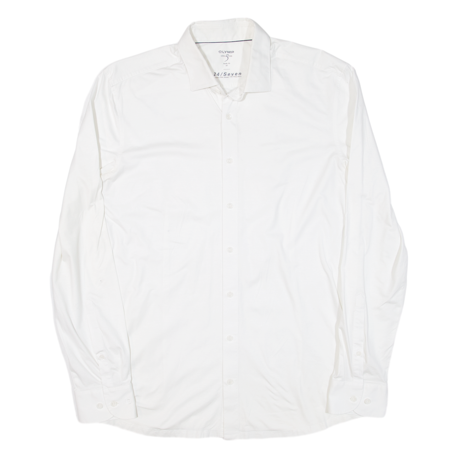 OLYMP Mens Plain Shirt White Long Sleeve M Refurbished - N/A refurbished available on Cerqular