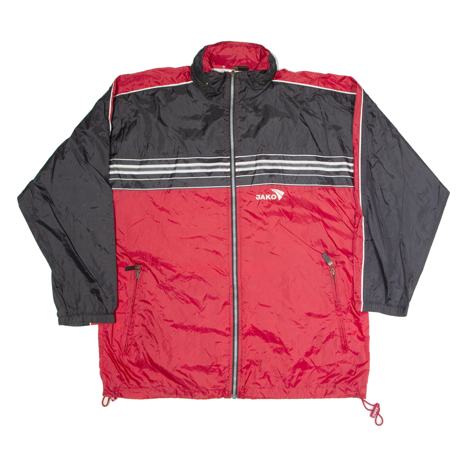 JAKO Mens Shell Jacket Red Nylon Hooded L Refurbished - N/A refurbished available on Cerqular