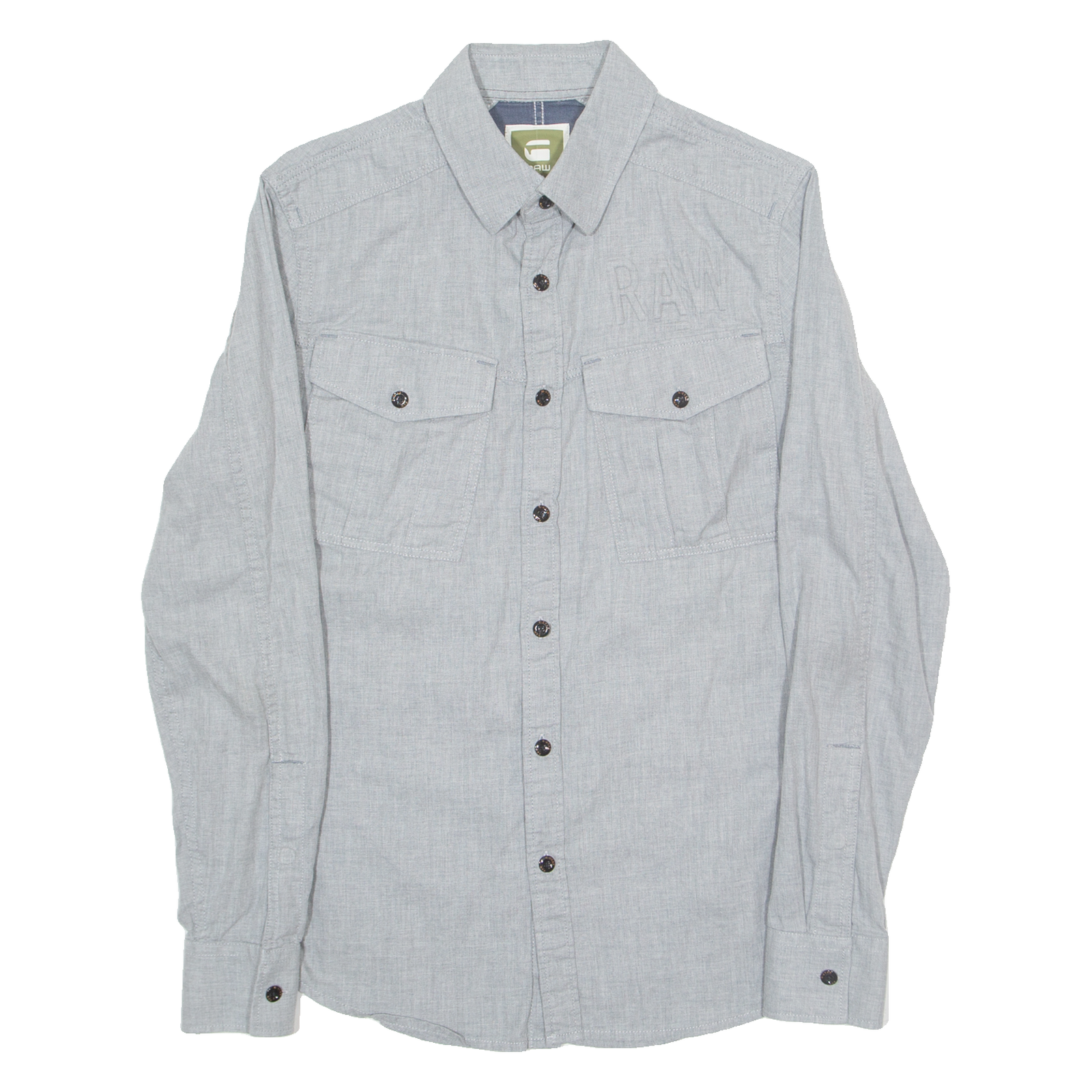 G-STAR Mens Plain Shirt Grey Long Sleeve M Refurbished - N/A refurbished available on Cerqular