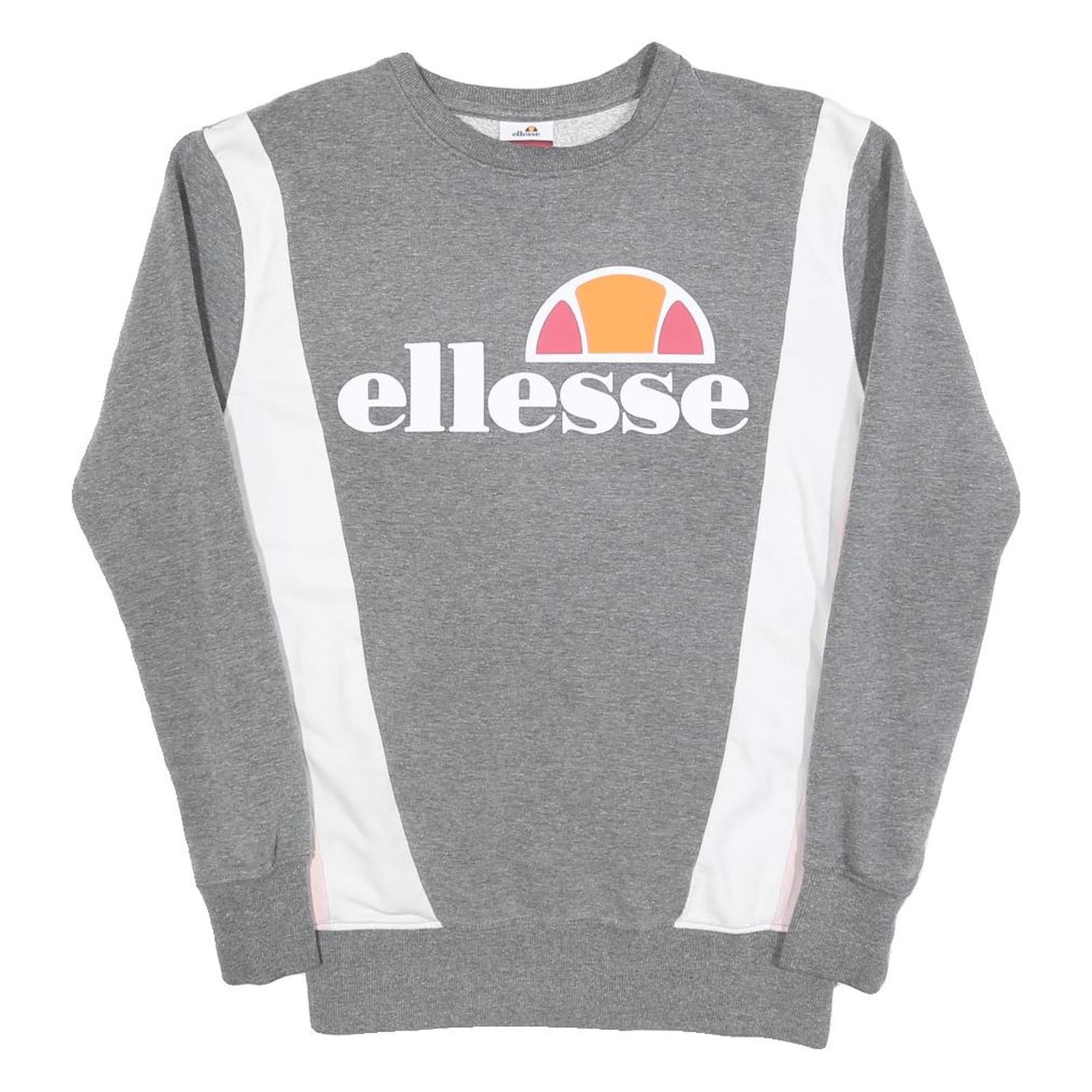 ELLESSE Womens Grey Sweatshirt Cotton Blend Crew Neck UK 10 Logo Print Casual Refurbished - N/A refurbished available on Cerqular