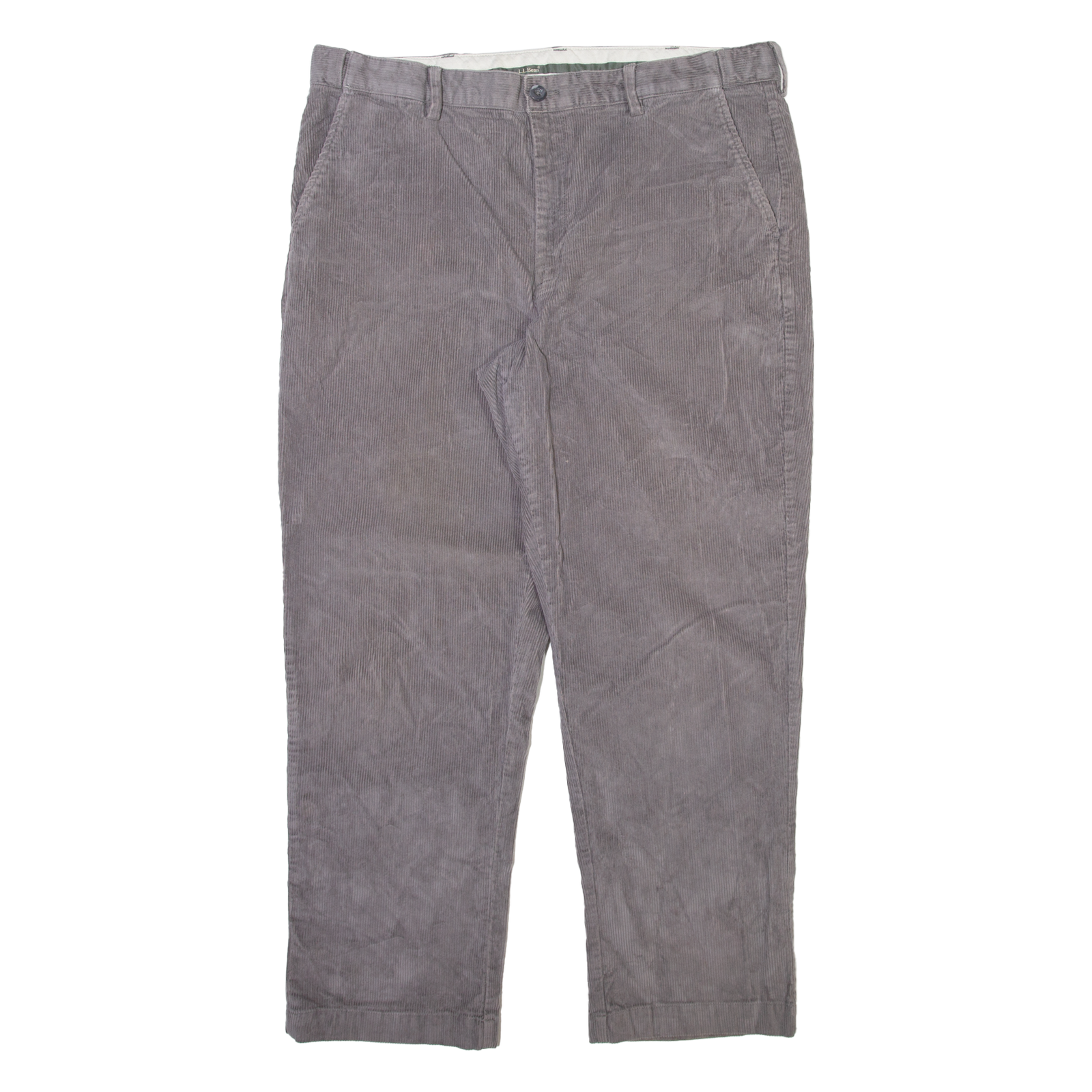 LL BEAN Mens Corduroy Trousers Grey Relaxed Straight W40 L30 Refurbished - N/A refurbished available on Cerqular