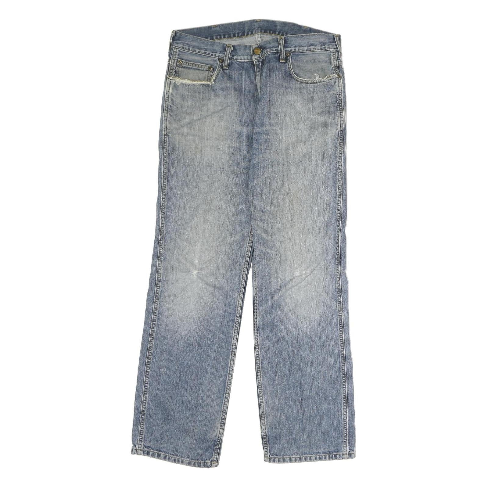 CARHARTT Mens Jeans Blue Regular Straight Denim Medium W32 L30 Distressed Refurbished - N/A refurbished available on Cerqular