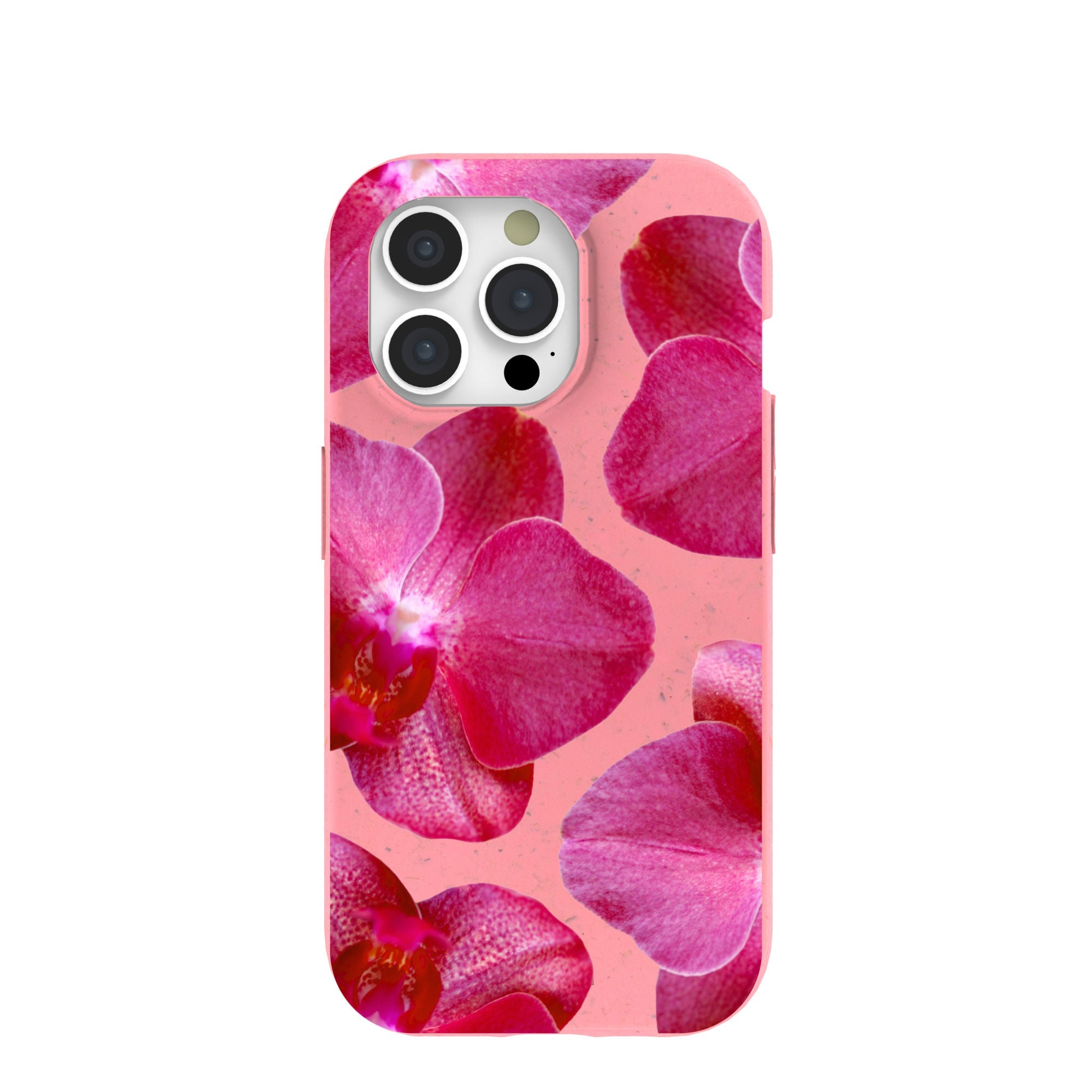 Bubblegum Pink Pink Orchids iPhone 15 Pro Case Refurbished - Pela Case refurbished available on Cerqular