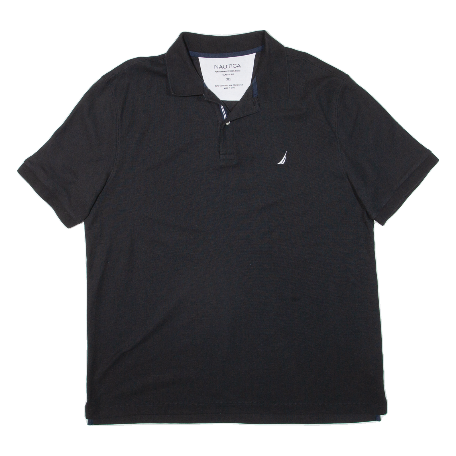 NAUTICA Mens Polo Shirt Black 2XL Refurbished - N/A refurbished available on Cerqular