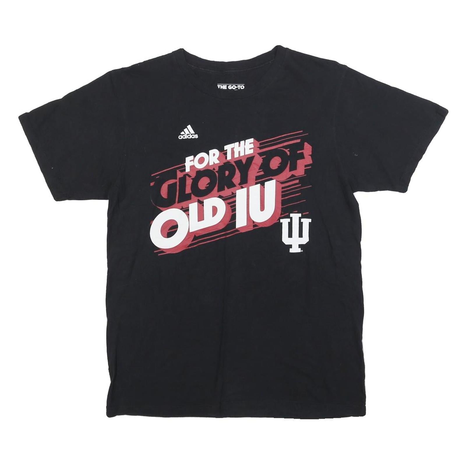 ADIDAS Mens Black For The Glory Of Old IU Graphic T-Shirt M Crew Neck Short Refurbished - N/A refurbished available on Cerqular
