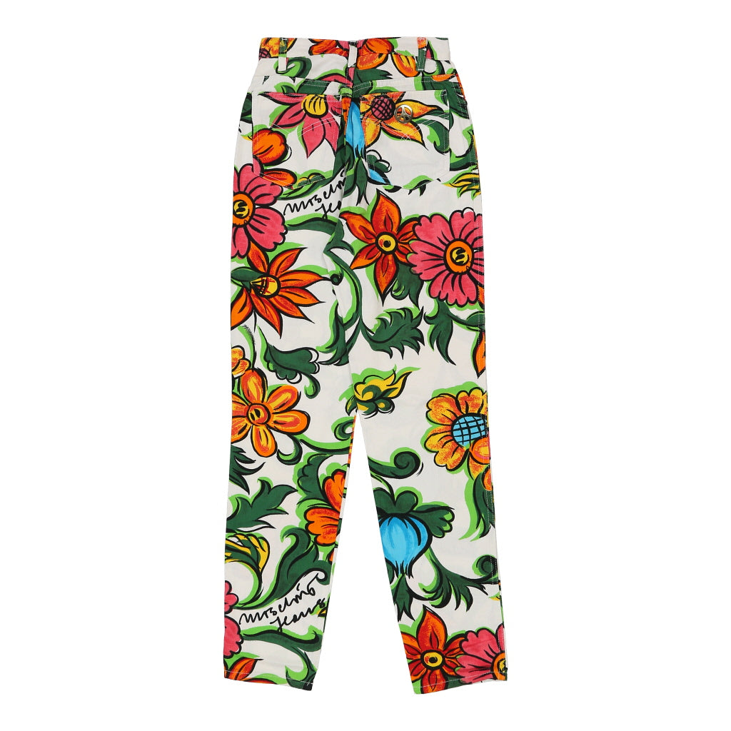 Made in Italy Moschino Floral Jeans - 24W UK 6 Multicoloured Cotton Refurbished - Thrifted (note: this is a term often used to describe second- refurbished available on Cerqular