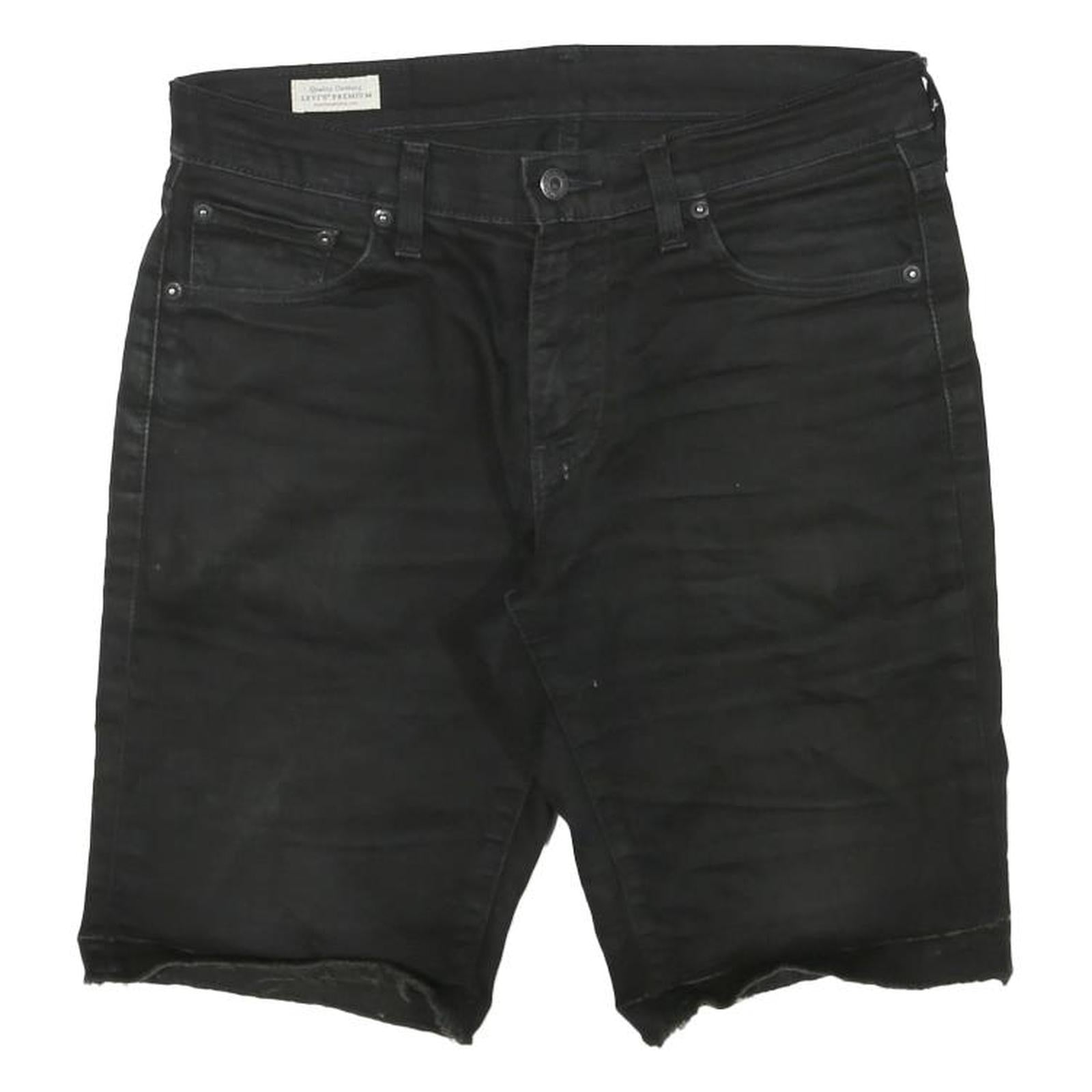 LEVI'S Mens Black Denim Cut-Off Shorts L W30 Casual Cotton Blend Refurbished - N/A refurbished available on Cerqular