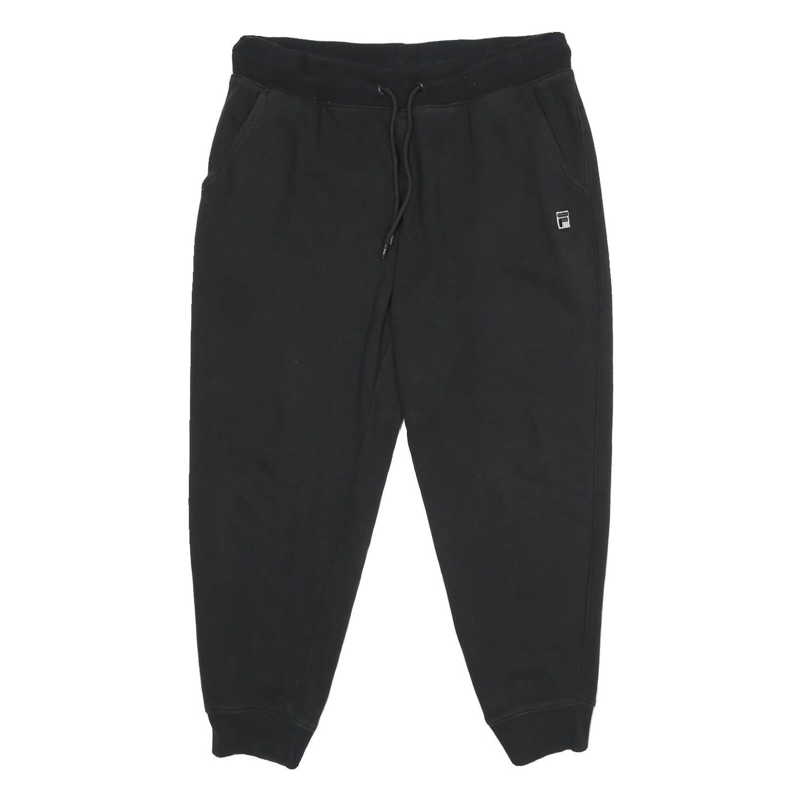 FILA Mens Joggers Black XL W34 L28 Regular Fit Tapered Leg Cotton Blend Casual Refurbished - N/A refurbished available on Cerqular