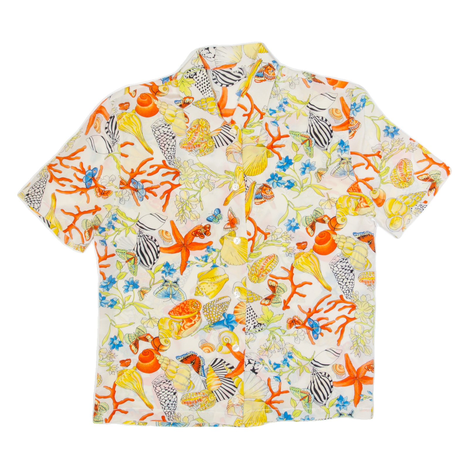 Ocean Womens Shirt Cream 90s Crazy Pattern S Refurbished - N/A refurbished available on Cerqular