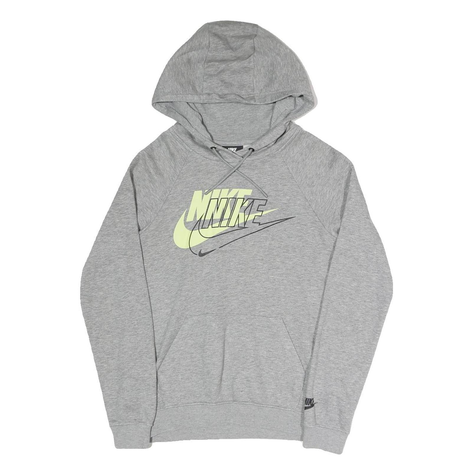 NIKE Mens Grey Hoodie XS Cotton Blend Multi Logo Pullover Sweatshirt Refurbished - N/A refurbished available on Cerqular
