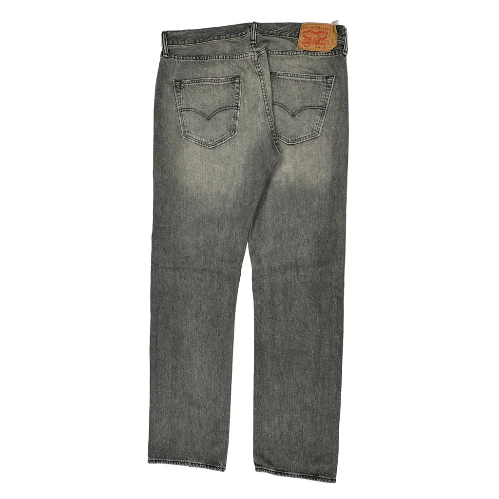 501 Levis Jeans - 36W 30L Grey Cotton Refurbished - Thrifted (note: this is a term often used to describe second- refurbished available on Cerqular