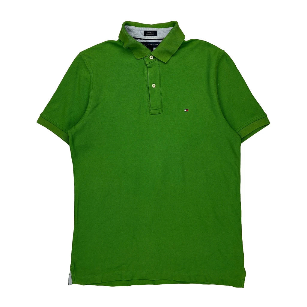Buy Tommy Hilfiger Polo Shirt - Medium Green Cotton Refurbished - $24.11 Tommy Hilfiger Polo Shirt - Medium Green Cotton Refurbished - Thrifted (note: this is a term often used to describe second- refurbished available on Cerqular
