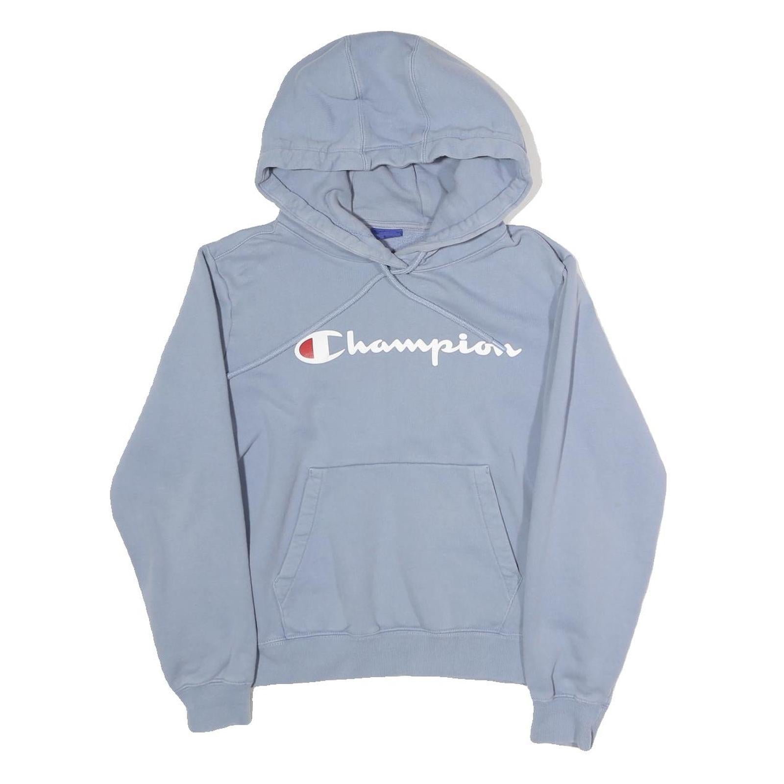 CHAMPION Mens Blue Pullover Hoodie S Logo Printed Casual Sportswear Refurbished - N/A refurbished available on Cerqular