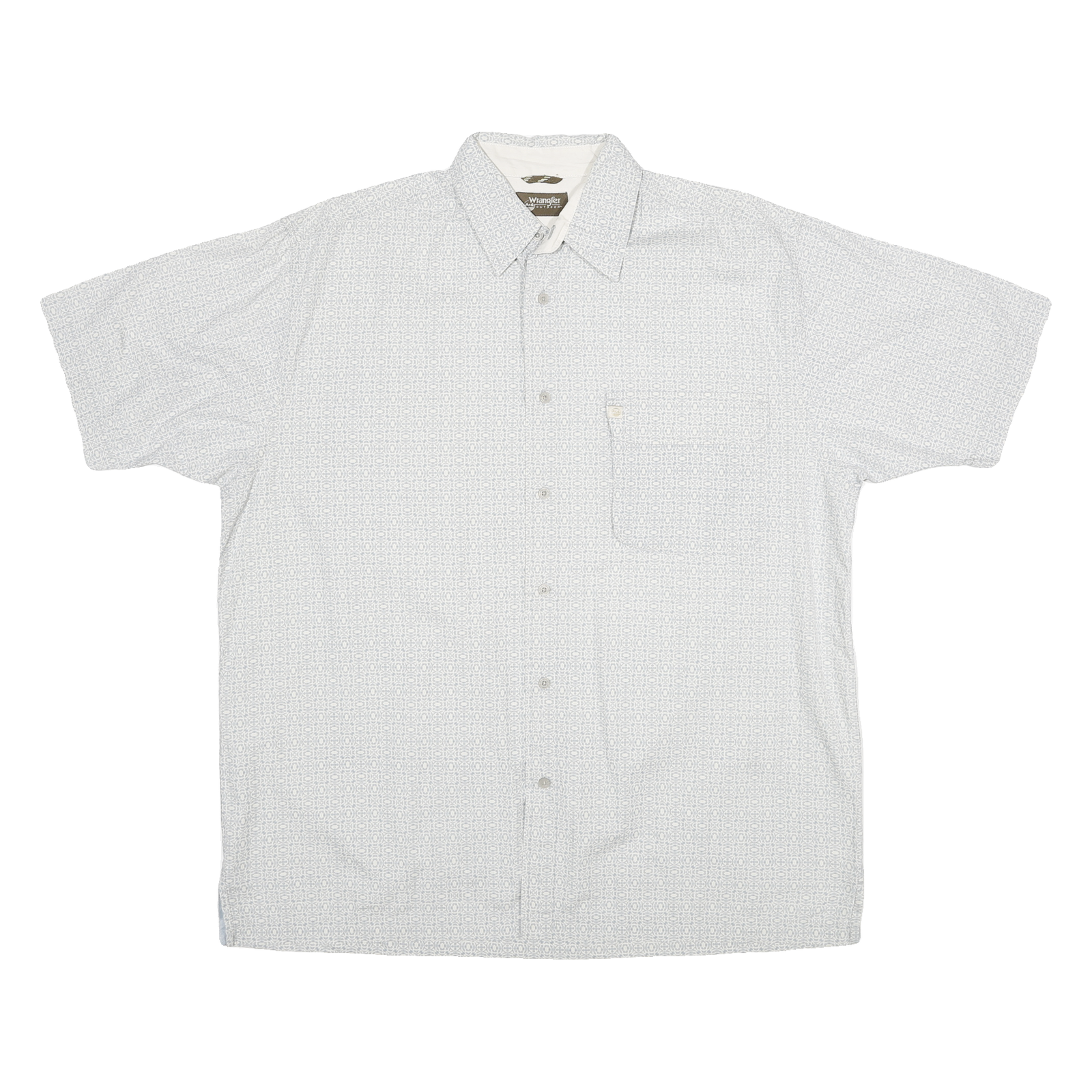 Buy WRANGLER Mens White & Grey Short Sleeve Casual Shirt L Cotton Button Pocket Refurbished - $24.69 WRANGLER Mens White & Grey Short Sleeve Casual Shirt L Cotton Button Pocket Refurbished - N/A refurbished available on Cerqular