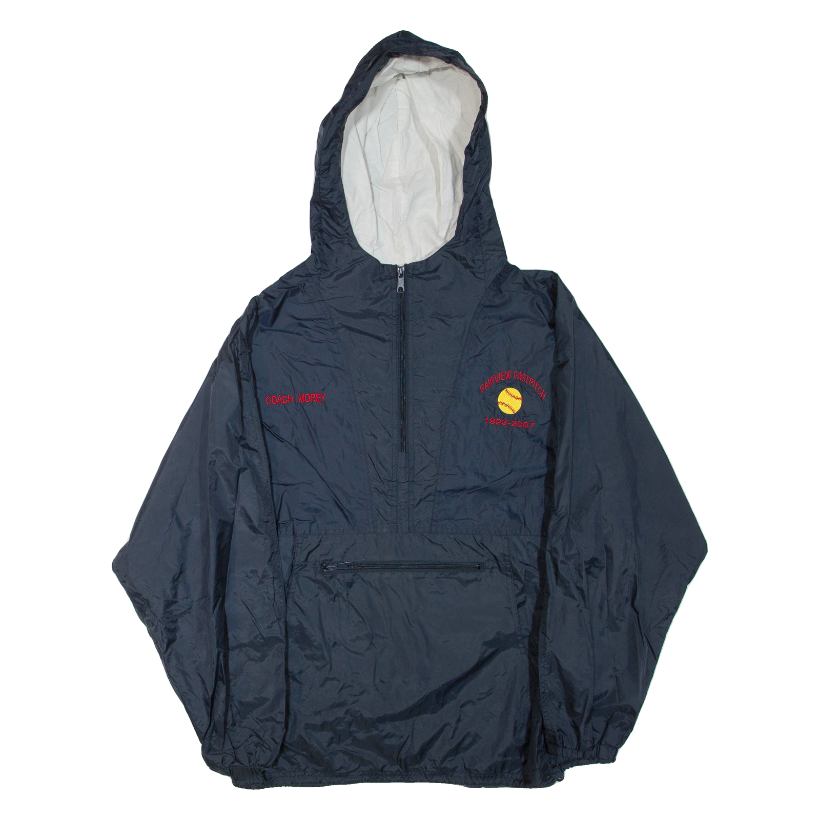 SPORT-TEK Fairview Fastpitch Mens Anorak Jacket Blue Nylon USA Hooded L Refurbished - N/A refurbished available on Cerqular