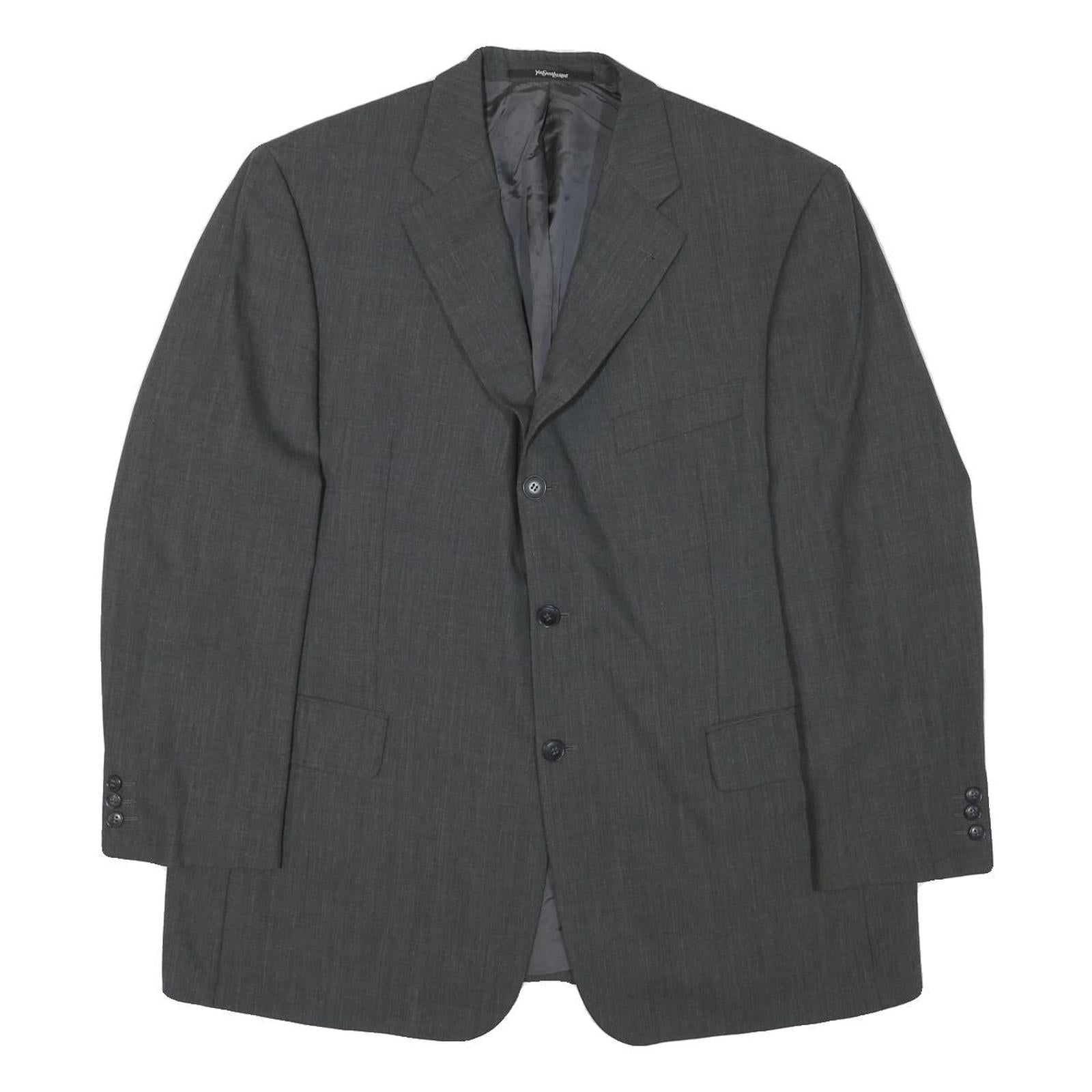 Buy YVES SAINT LAURENT Mens Grey Wool Blend Classic Jacket L Woven Button Casual Refurbished - $132.59 YVES SAINT LAURENT Mens Grey Wool Blend Classic Jacket L Woven Button Casual Refurbished - N/A refurbished available on Cerqular