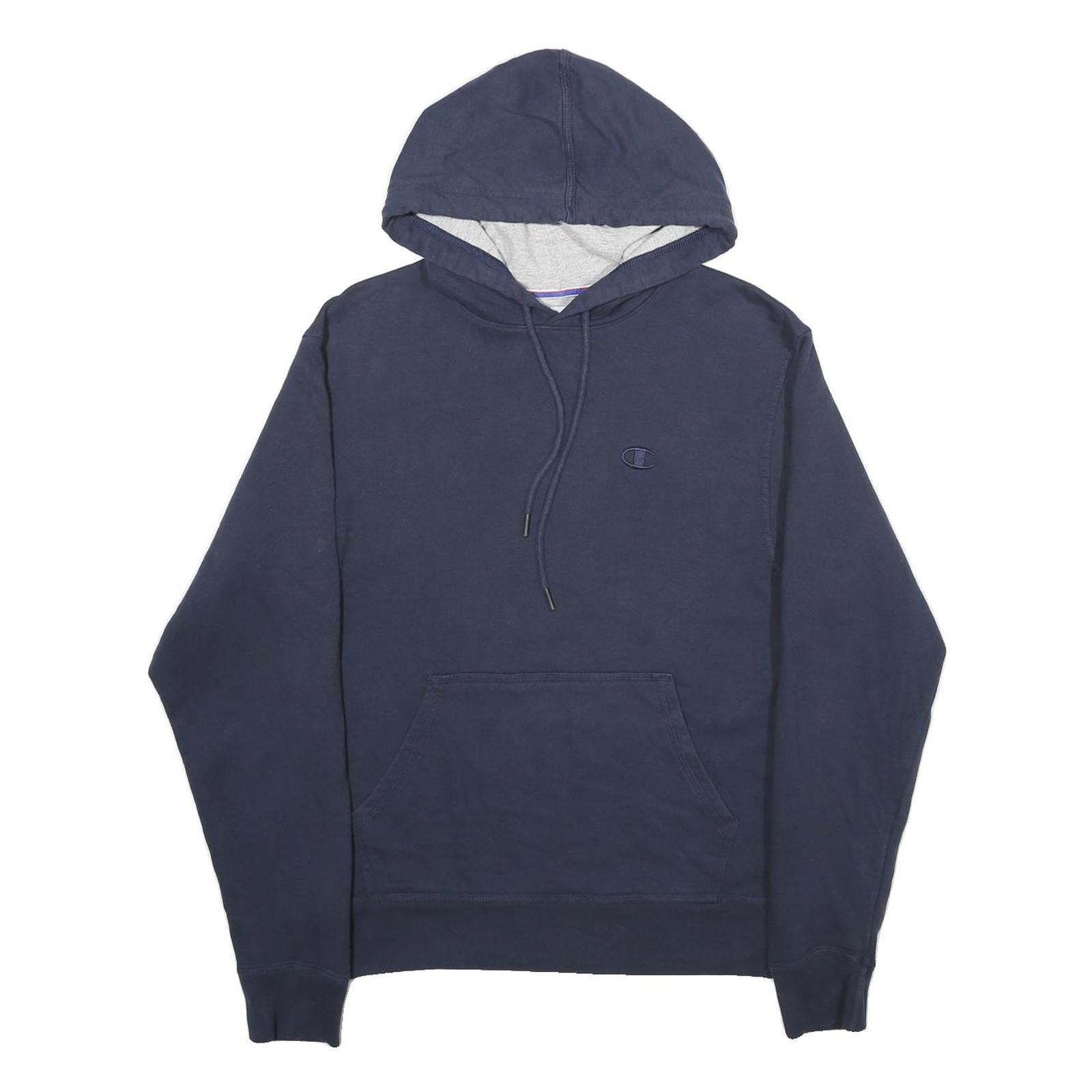 CHAMPION Mens Navy Hoodie S Cotton Blend Pullover Drawstring Hooded Sweatshirt Refurbished - N/A refurbished available on Cerqular