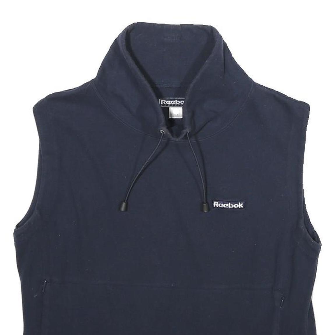 REEBOK Womens Navy Blue Sleeveless High Neck Sweatshirt UK 16 Sports Casual Refurbished - N/A refurbished available on Cerqular