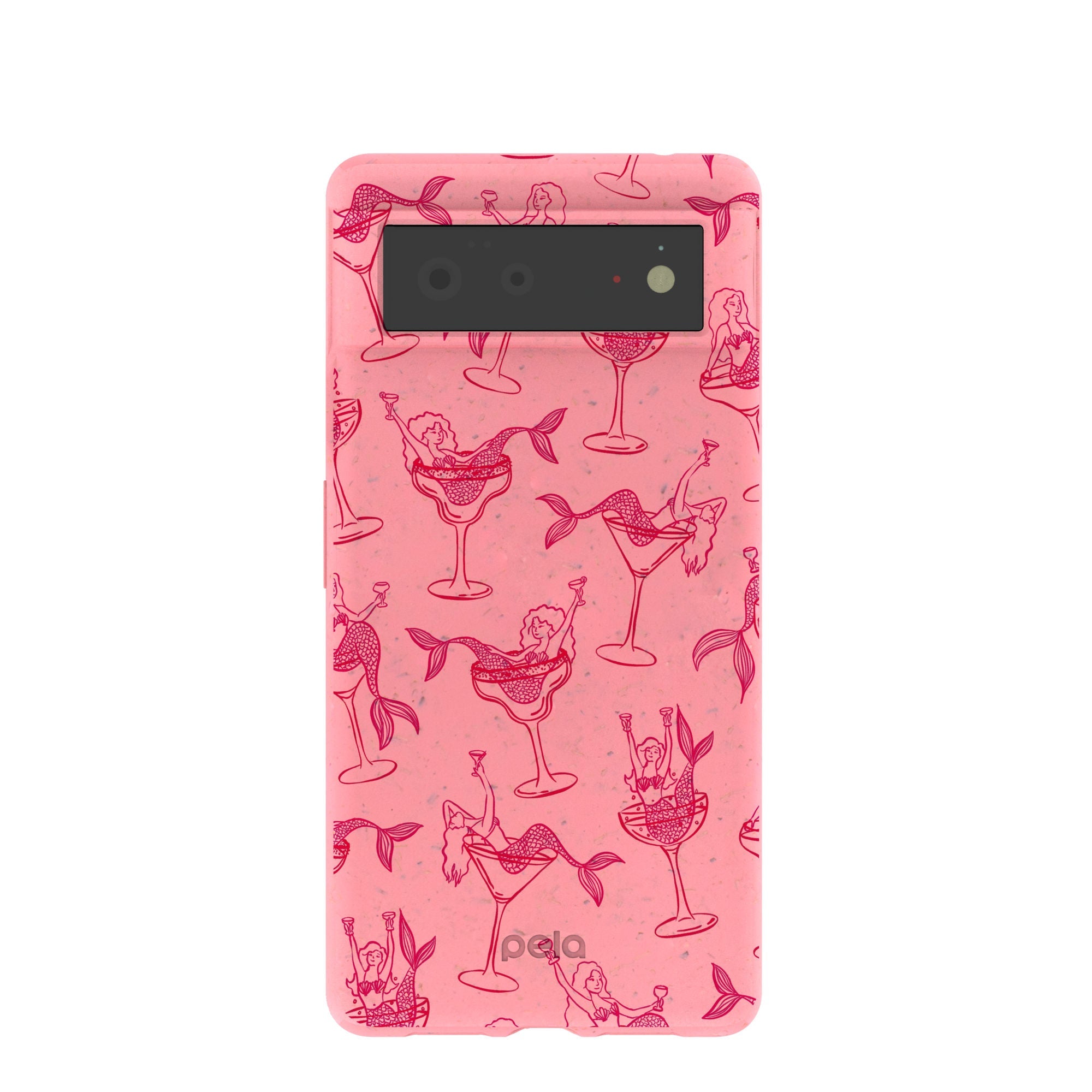 Bubblegum Pink Mermaid Cocktail Google Pixel 6 Case Refurbished - Pela Case refurbished available on Cerqular
