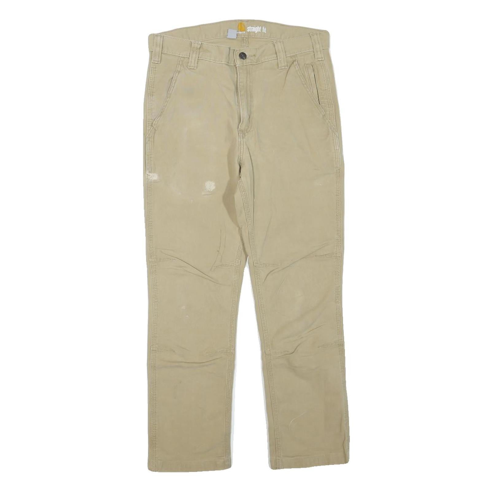CARHARTT Mens Regular Fit Straight Beige Cotton Blend Jeans W30 L25 Workwear Zip Refurbished - N/A refurbished available on Cerqular