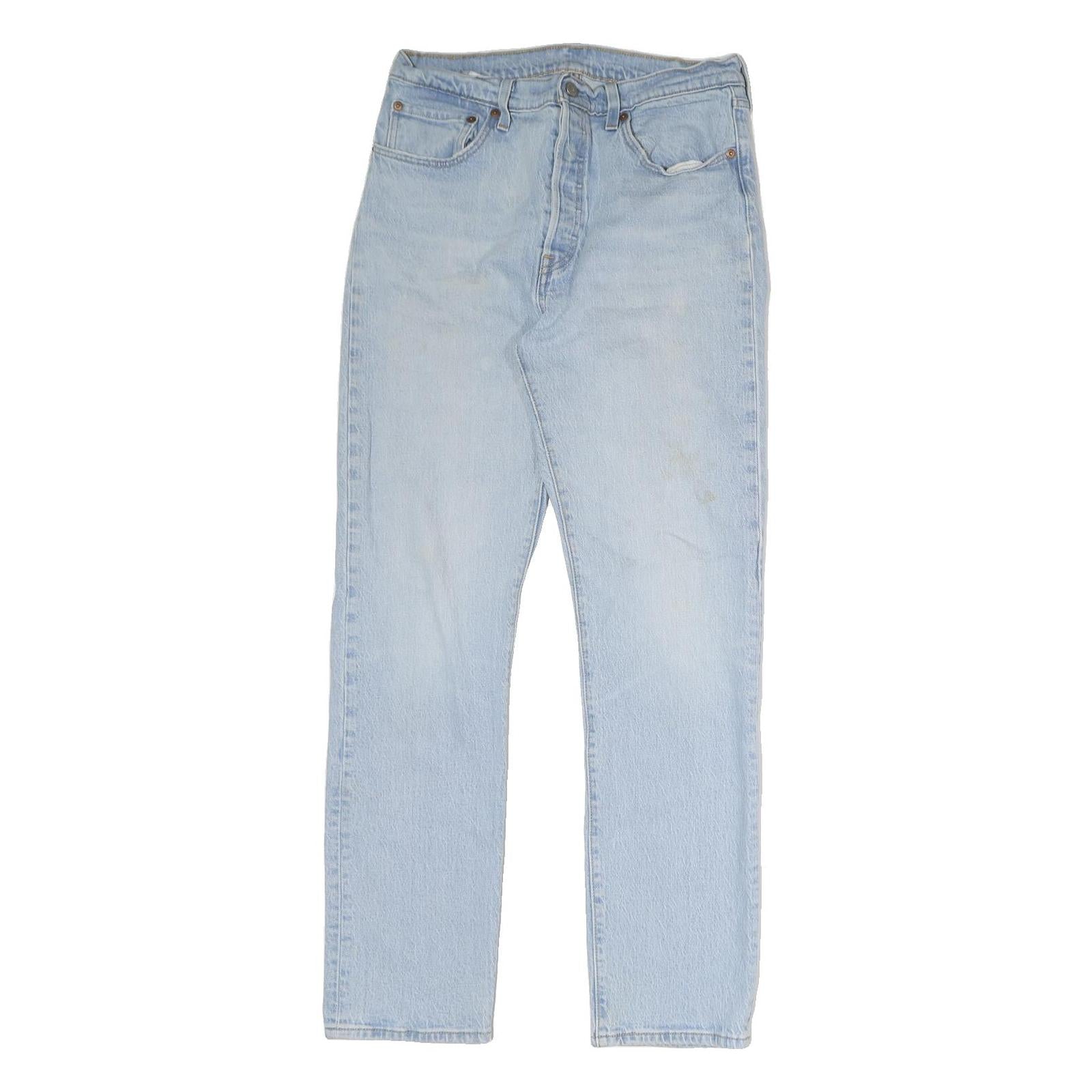 LEVI'S 501 Mens Jeans Light Blue Regular Straight Denim W28 L30 Classic Cotton Refurbished - N/A refurbished available on Cerqular