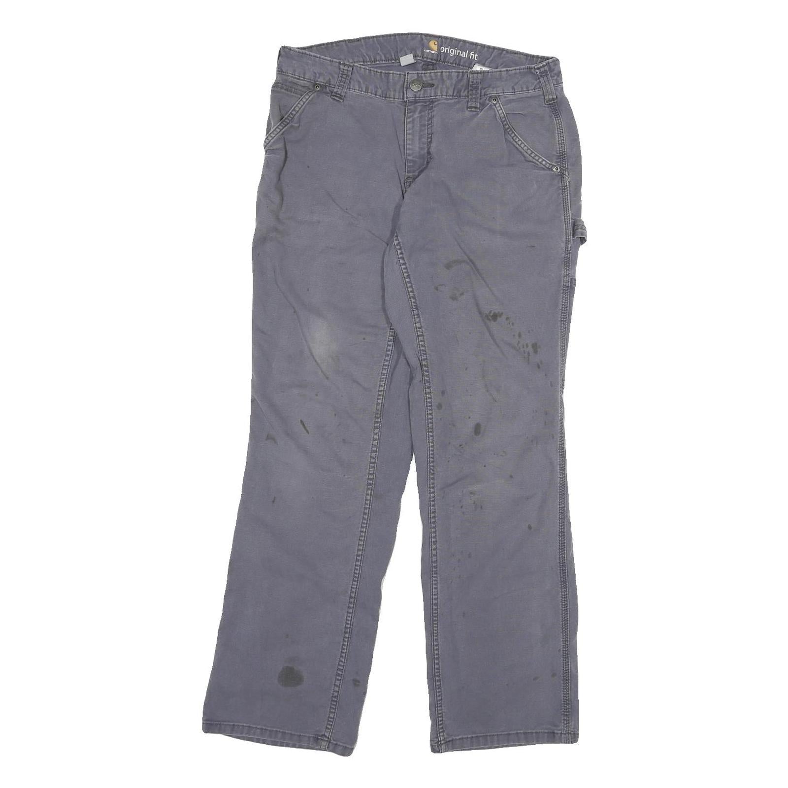 CARHARTT Womens Cotton Blend Blue Regular Straight Trousers W30 L29 Workwear Refurbished - N/A refurbished available on Cerqular