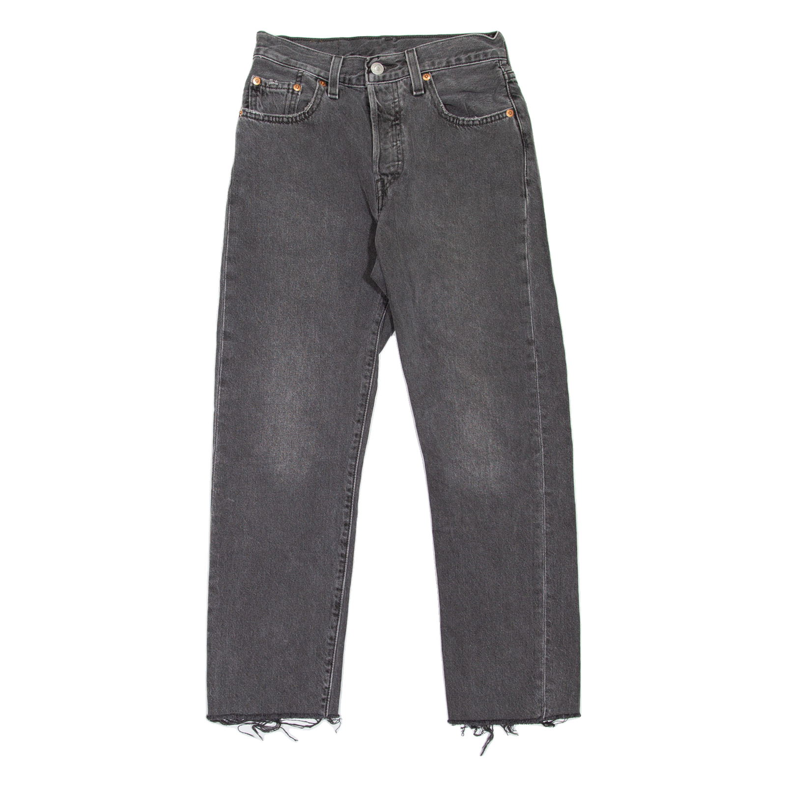 LEVI'S 501 Jeans Womens Grey Regular Straight W24 L26 Refurbished - N/A refurbished available on Cerqular