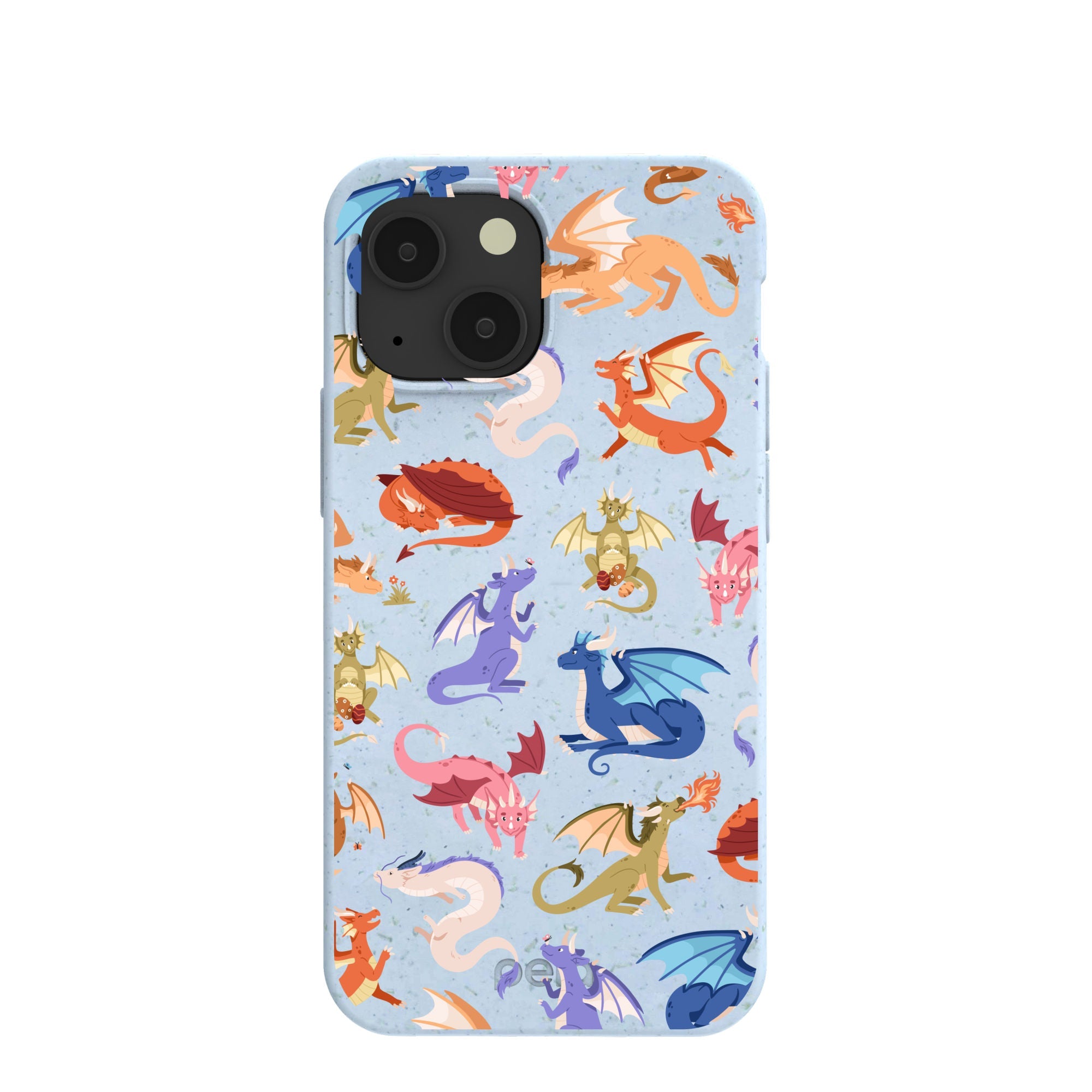 Powder Blue Dragon Cuties iPhone 13 Mini Case Refurbished - Pela Case refurbished available on Cerqular