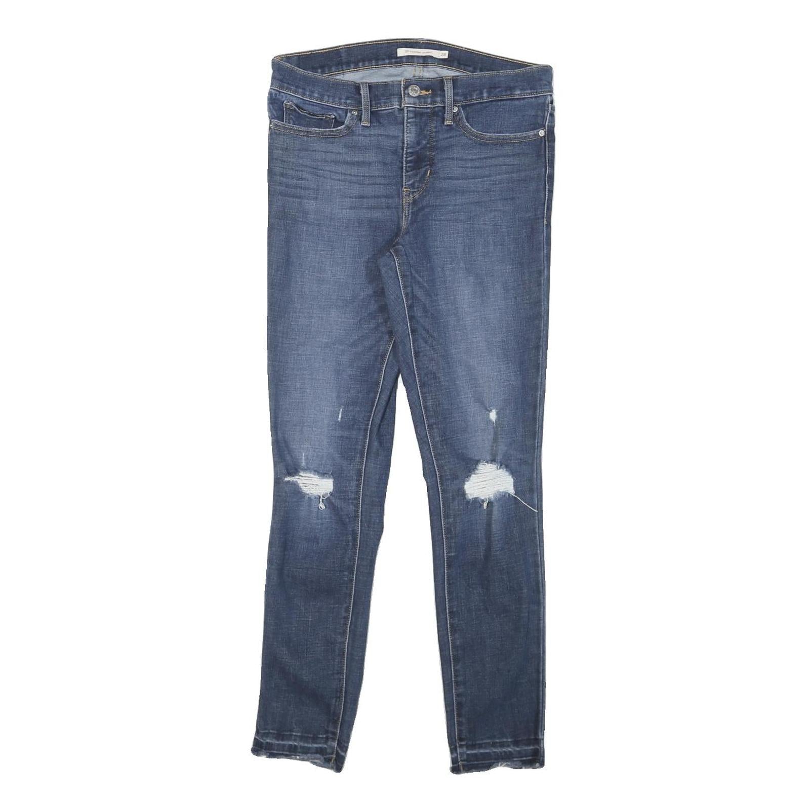 LEVI'S 311 Womens Slim Blue Denim Medium W28 L27 Distressed Ripped Jeans Refurbished - N/A refurbished available on Cerqular