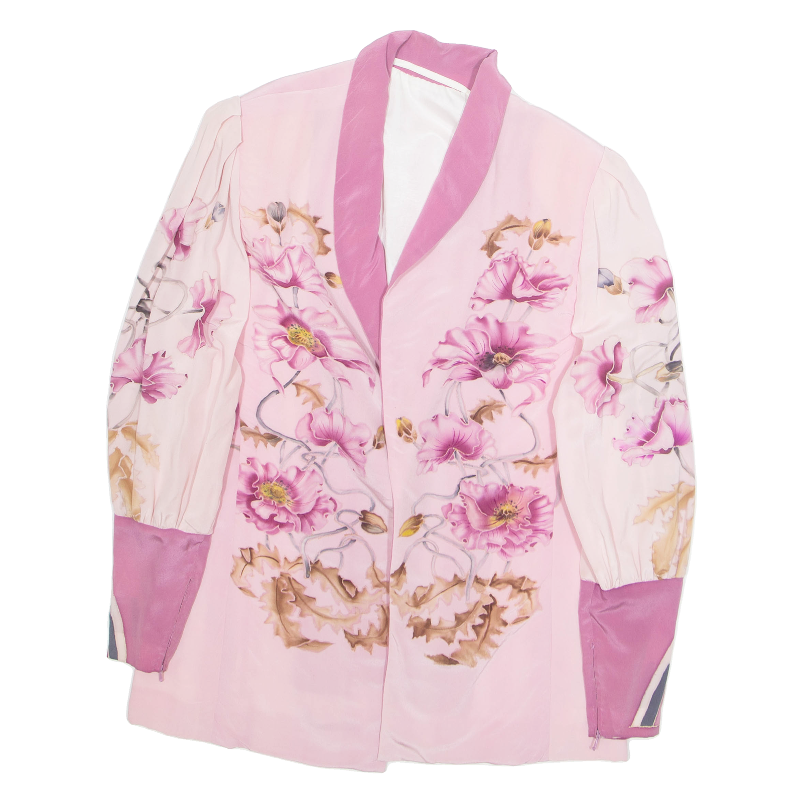 Womens Blazer Jacket Pink Floral L Refurbished - N/A refurbished available on Cerqular