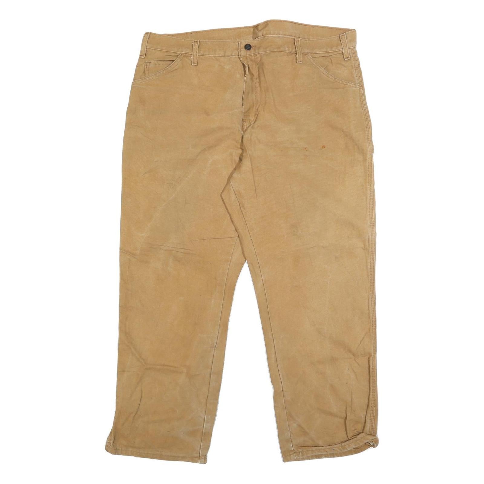DICKIES Mens Jeans Beige Regular Straight Denim W40 L29 Workwear Pockets Zip Refurbished - N/A refurbished available on Cerqular