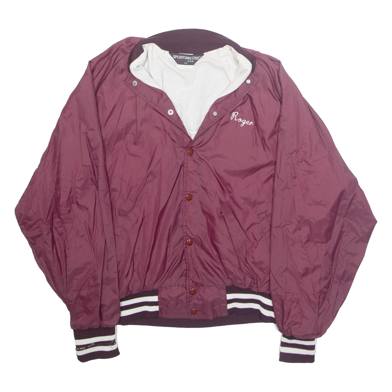 SPORTSMASTER Mens Varsity Jacket Red Nylon USA 2XL Refurbished - N/A refurbished available on Cerqular