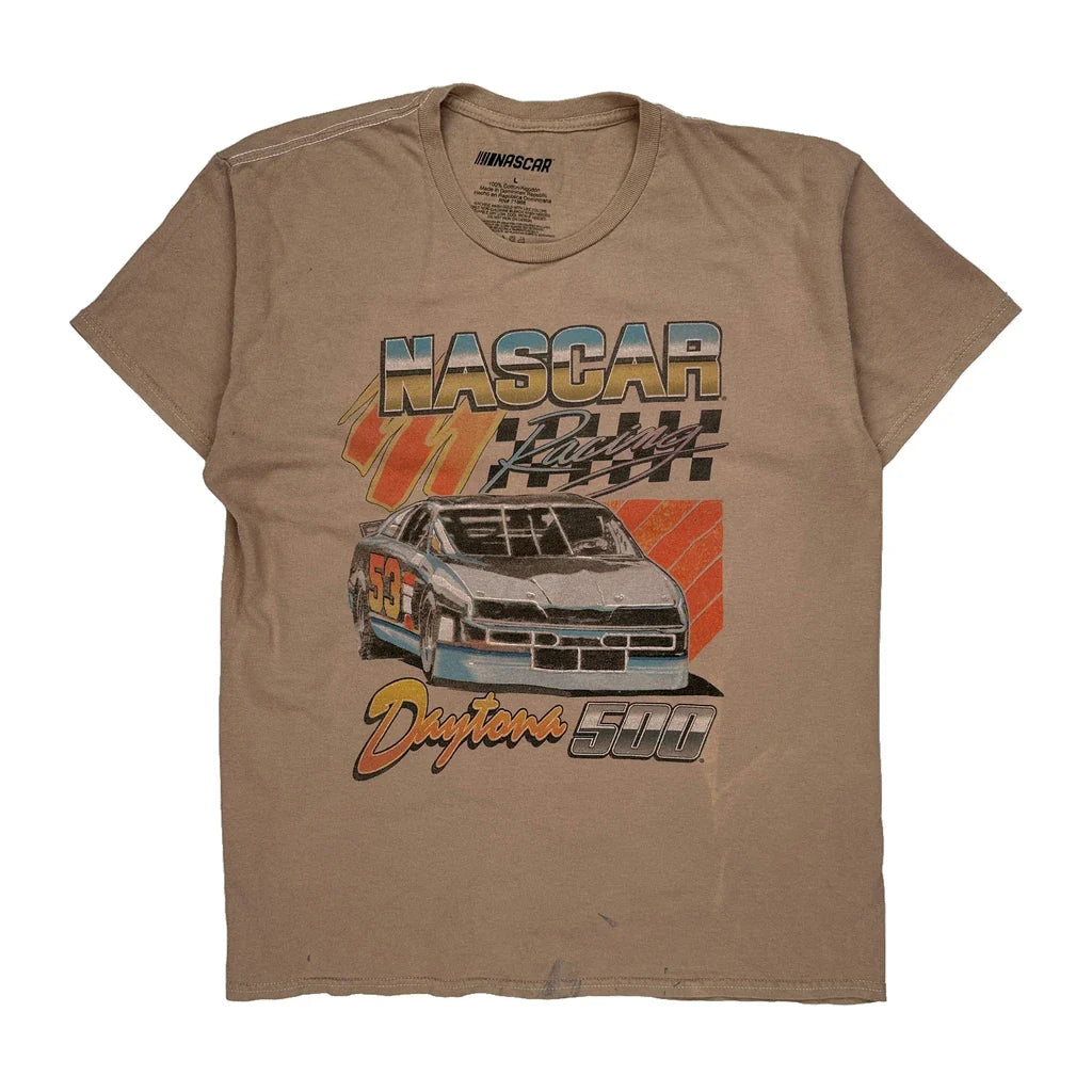 Nascar Nascar T-Shirt - Large Brown Cotton Refurbished - Thrifted (note: this is a term often used to describe second- refurbished available on Cerqular