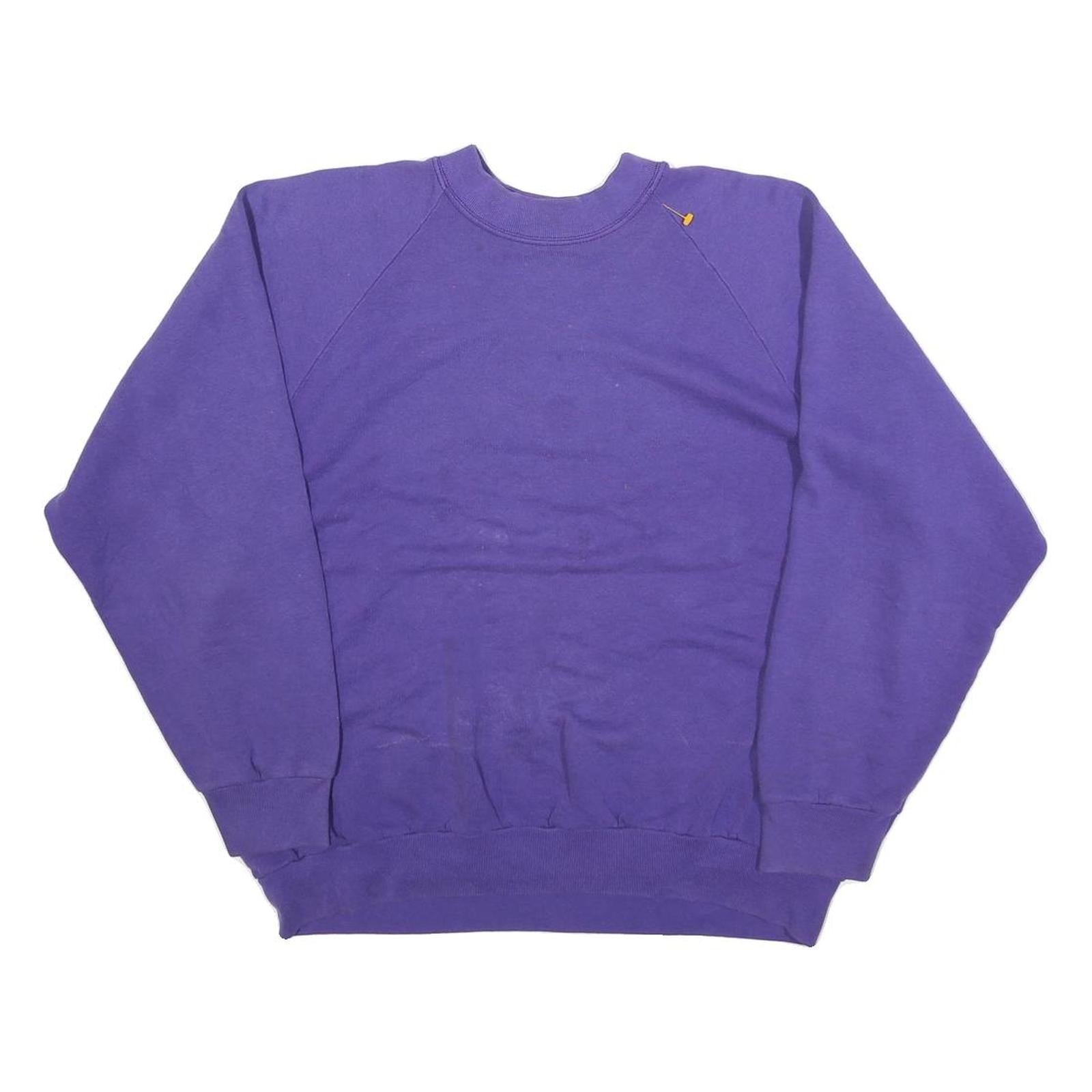 Womens Purple Sweatshirt Crew Neck L Plain Cotton Blend Comfy Casual Pullover Refurbished - N/A refurbished available on Cerqular
