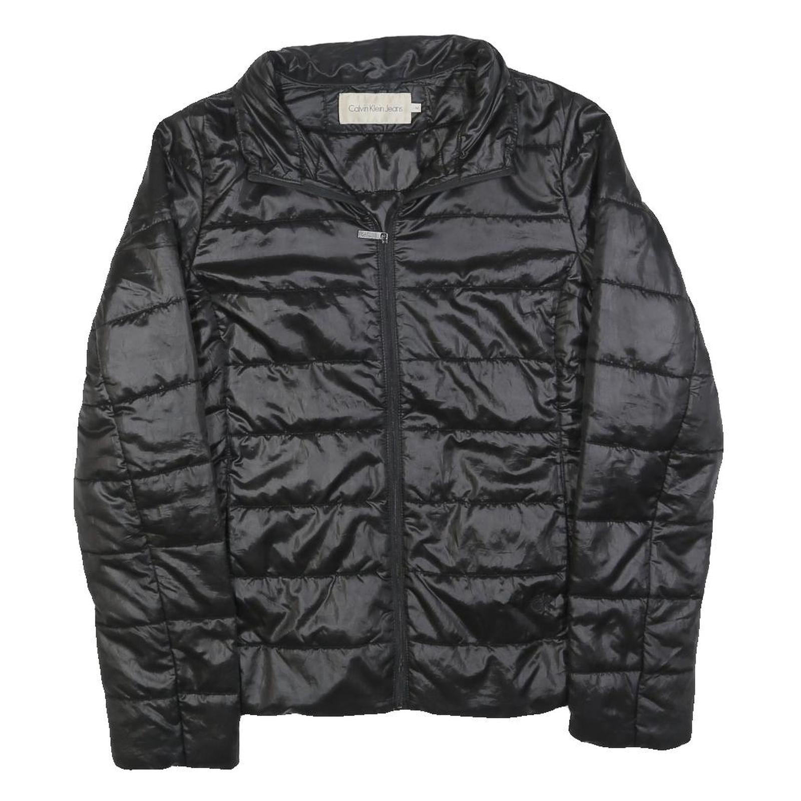 CALVIN KLEIN JEANS Womens Black Jacket M Polyester Blend Plain Zip Casual Refurbished - N/A refurbished available on Cerqular