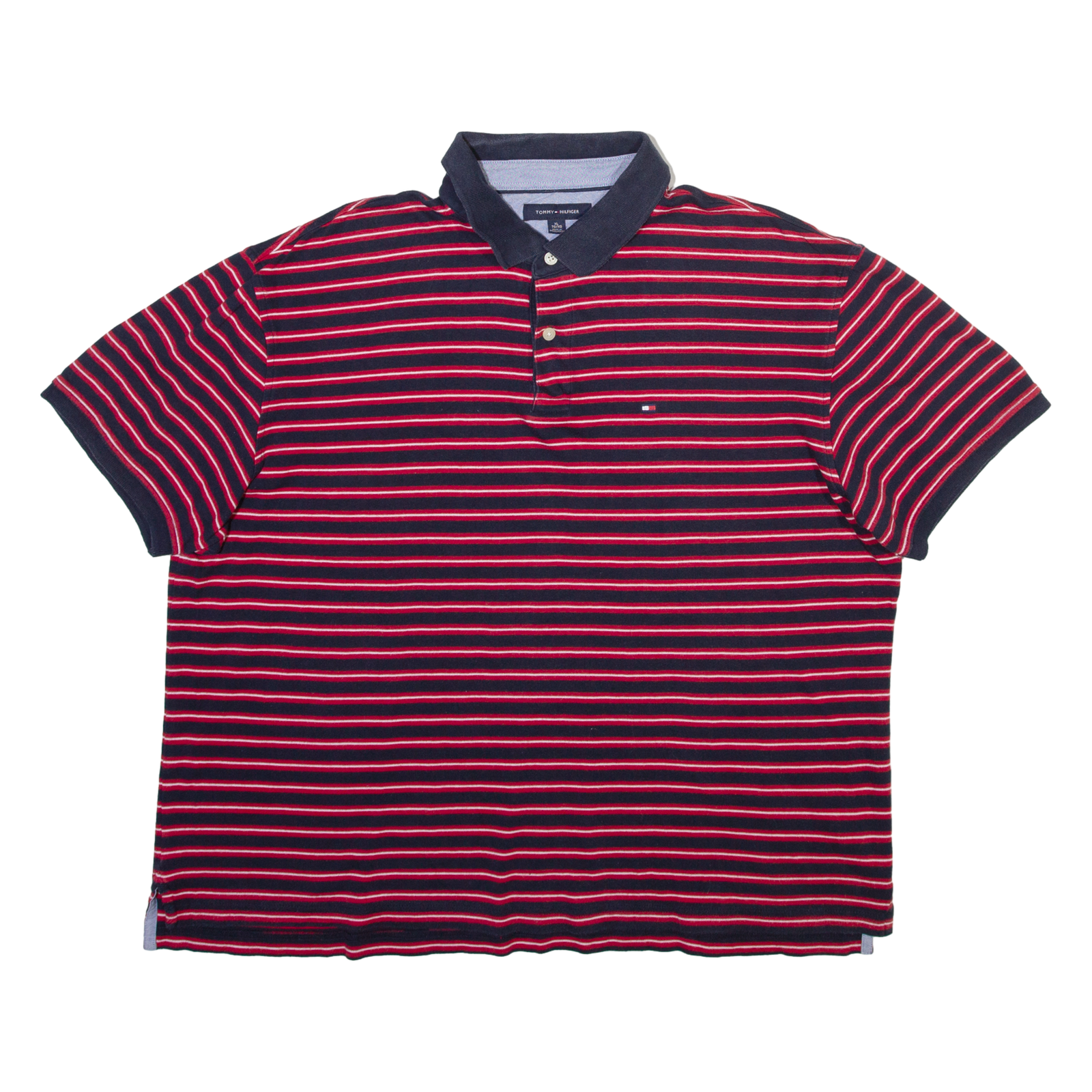 TOMMY HILFIGER Mens Polo Shirt Red Striped XL Refurbished - N/A refurbished available on Cerqular