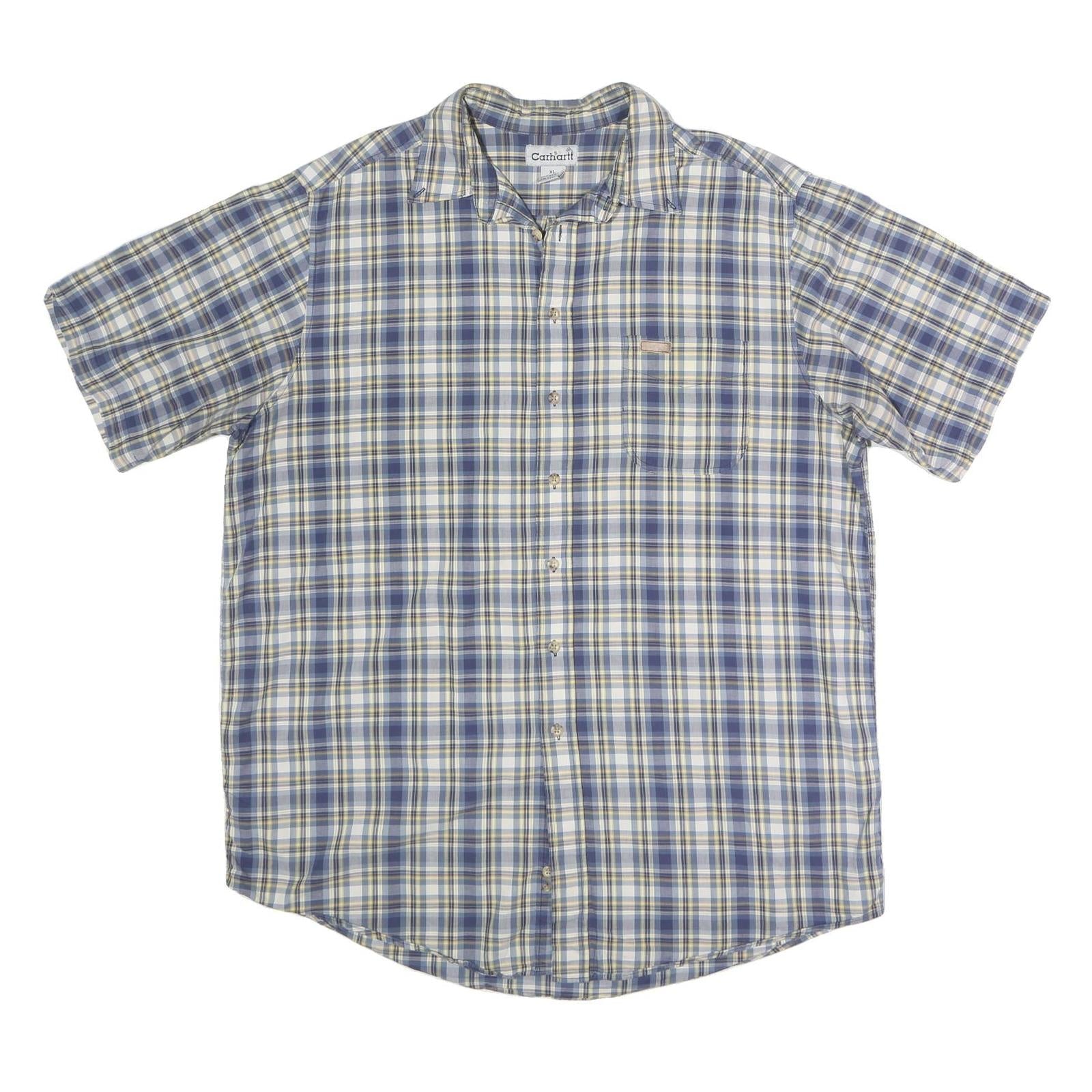 CARHARTT Mens Blue & Beige Check Shirt XL Casual Workwear Summer Button Up Refurbished - N/A refurbished available on Cerqular