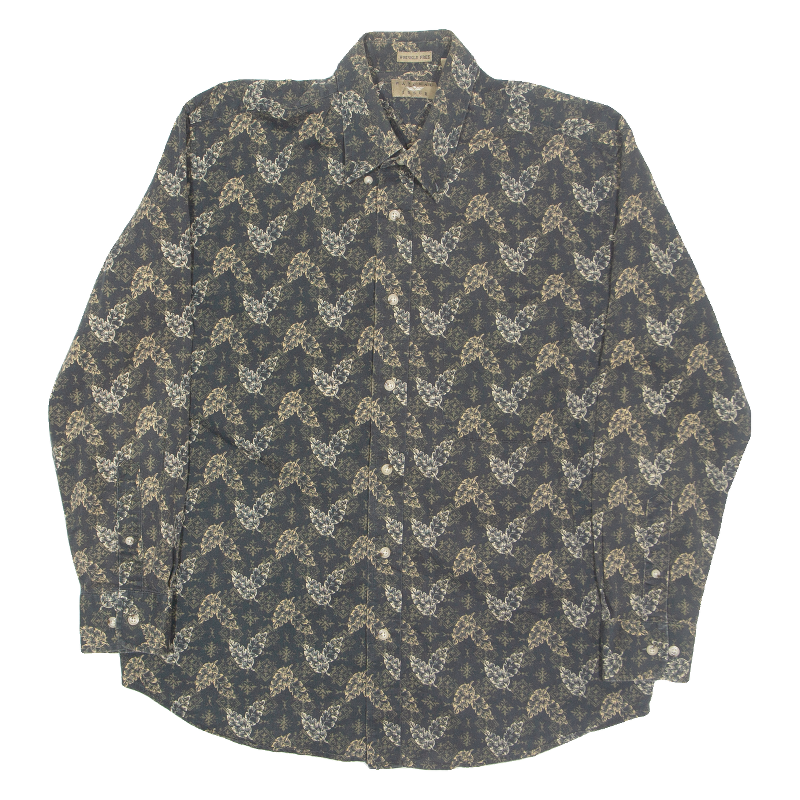 NATURAL ISSUE Mens Shirt Black Crazy Pattern Long Sleeve M Refurbished - N/A refurbished available on Cerqular