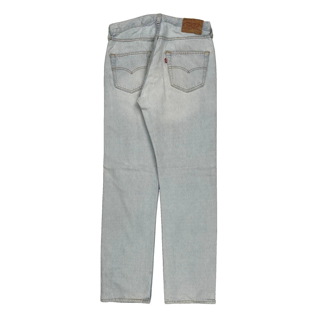 Made In USA Levis Jeans - 32W 34L Light Wash Denim Refurbished - Thrifted (note: this is a term often used to describe second- refurbished available on Cerqular