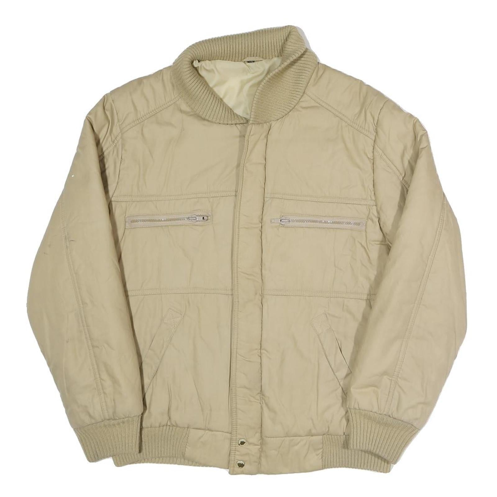 Womens Beige Zip Jacket L Polyester Blend Plain Lightweight Casual Refurbished - N/A refurbished available on Cerqular