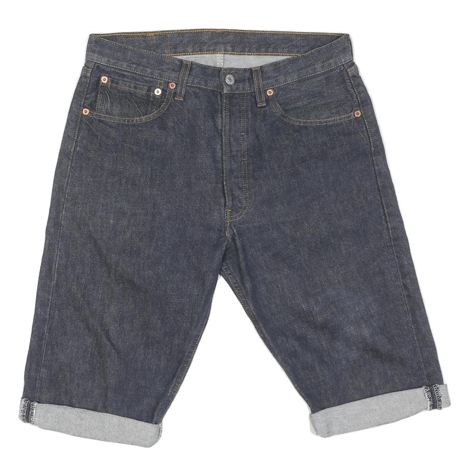 LEVI'S Mens Shorts Blue Denim Casual L W32 Rolled Hem Classic Fit Refurbished - N/A refurbished available on Cerqular