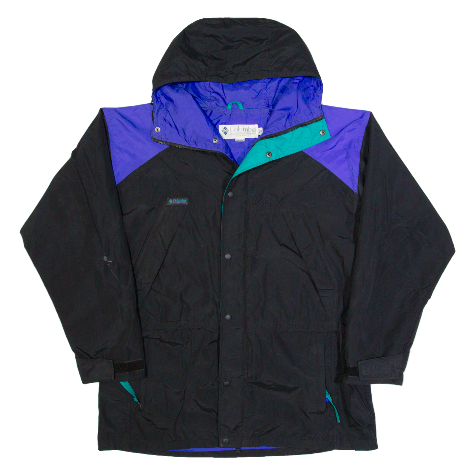 COLUMBIA Mens Rain Jacket Black Hooded XL Refurbished - N/A refurbished available on Cerqular