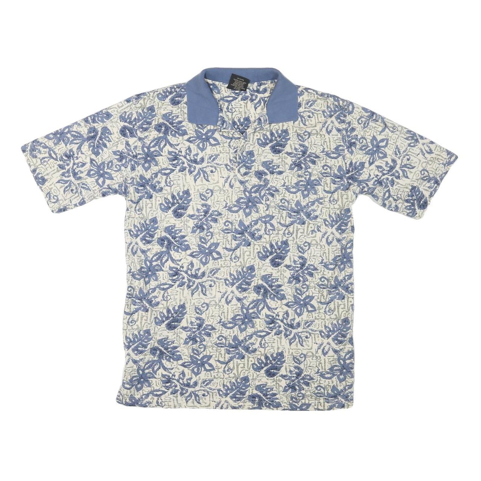 CAMBRIDGE CLASSICS Womens Blue & Cream Floral Short Sleeve Polo Shirt S Cotton Refurbished - N/A refurbished available on Cerqular
