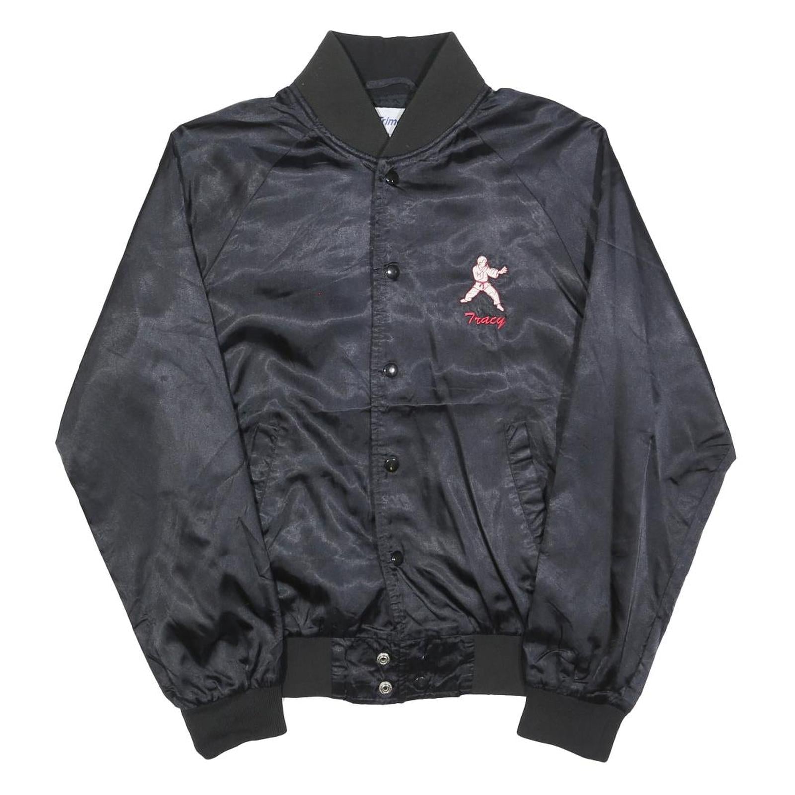 TRIMARK Womens Black Karate Team Bomber Jacket S Polyester Embroidered Refurbished - N/A refurbished available on Cerqular