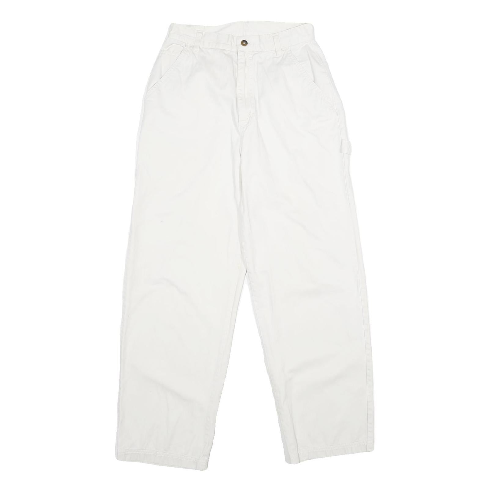 CAROLINA BLUES Womens Cotton White Classic Straight Trousers W26 L29 Casual Refurbished - N/A refurbished available on Cerqular