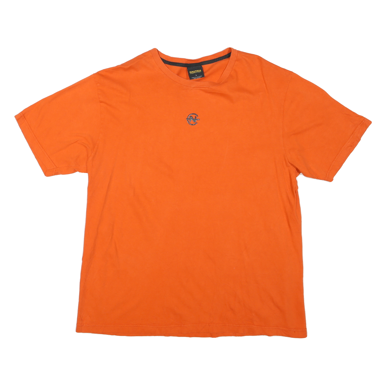 NAUTICA Mens Orange Graphic T-Shirt L Short Sleeve Crew Neck Competition Print Refurbished - N/A refurbished available on Cerqular
